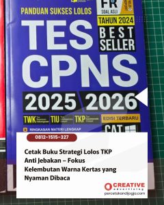 Cetak Buku Strategi Lolos TKP Anti Jebakan – Fokus Kelembutan Warna Kertas yang Nyaman Dibaca