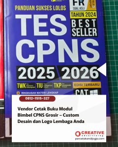 Vendor Cetak Buku Modul Bimbel CPNS Grosir – Custom Desain dan Logo Lembaga Anda