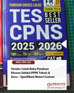 Vendor Cetak Buku Panduan Khusus Seleksi PPPK Teknis & Guru – Spesifikasi Materi Custom